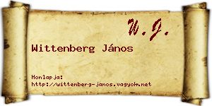 Wittenberg János névjegykártya
