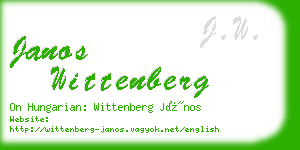 janos wittenberg business card